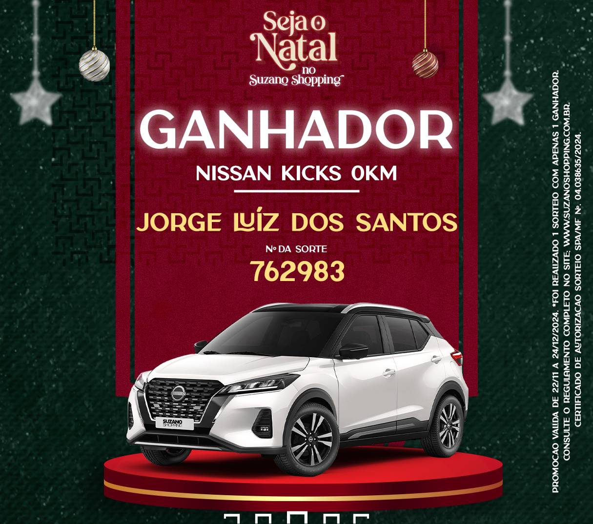 Ganhador – Carro 0km – Seja o Natal – 2024