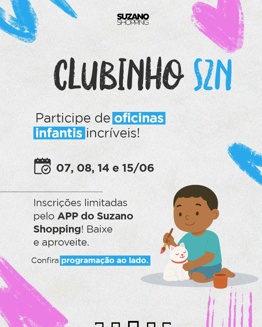 Suzano Shopping traz, oficina de slime, pintura em gesso e encontro de Bobbie Goods nos fins de semana