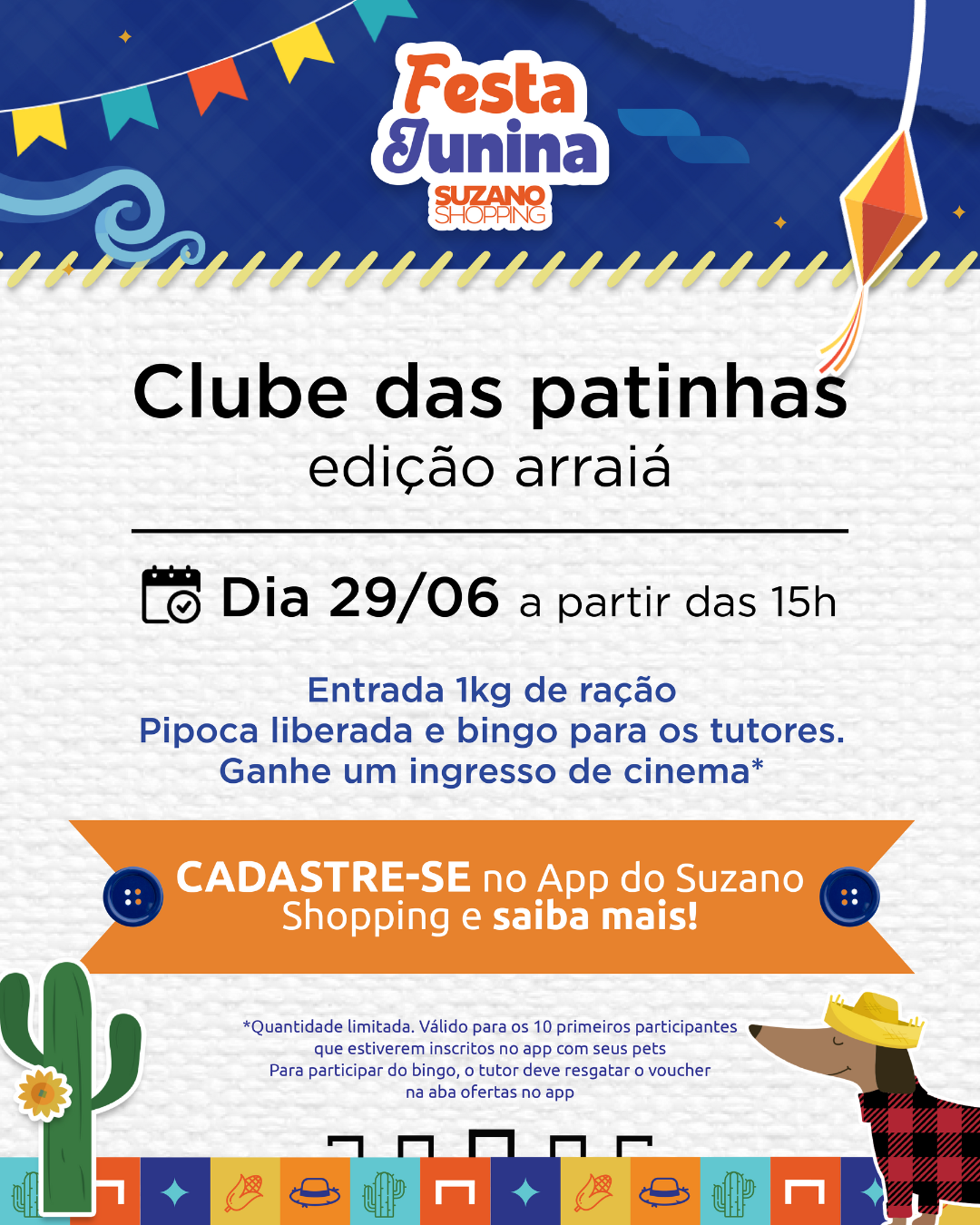 Arraiá Pet: Vem aí o Clube das Patinhas – Edição Junina!