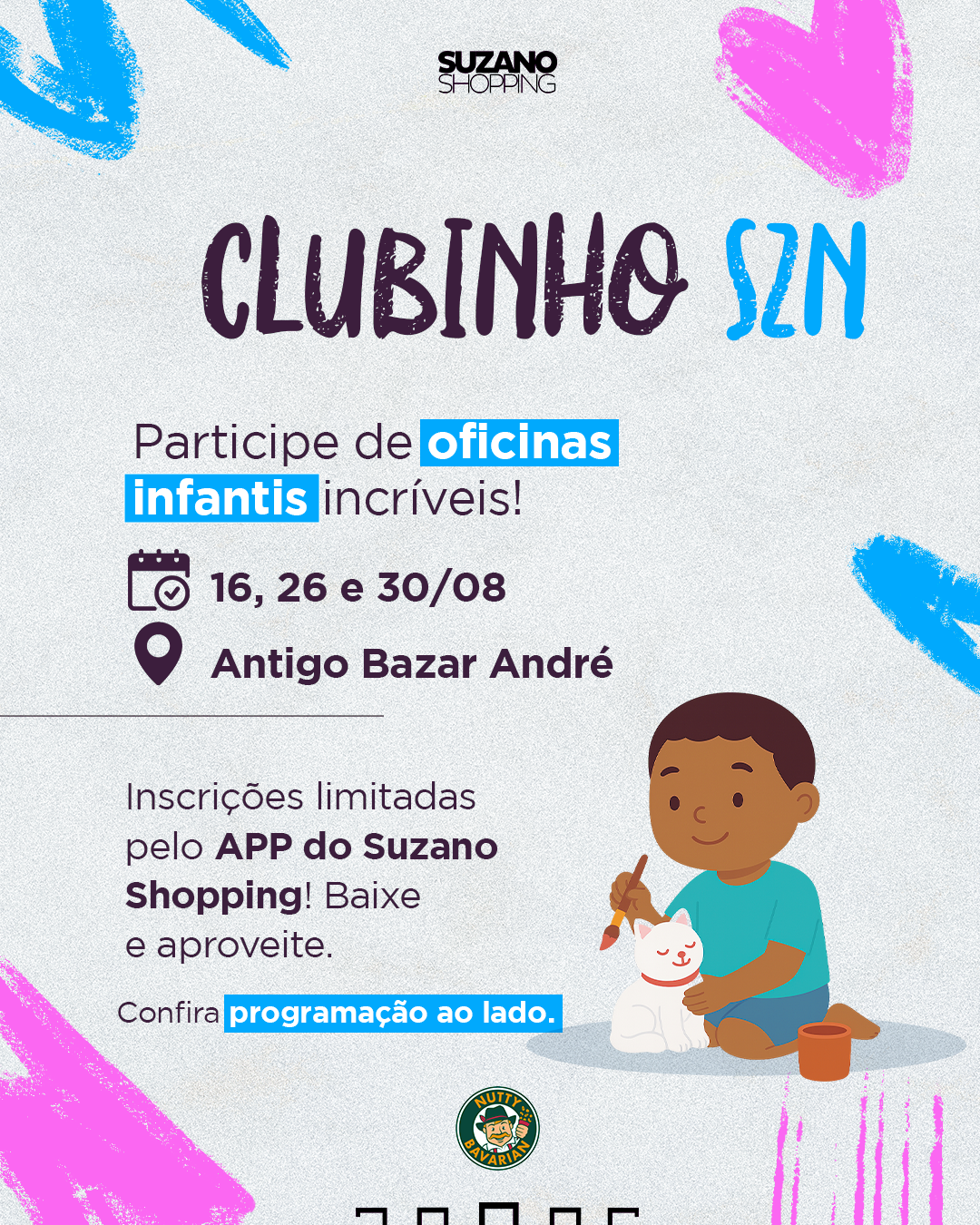 Diversão garantida: três sábados de atividades no Clubinho SZN