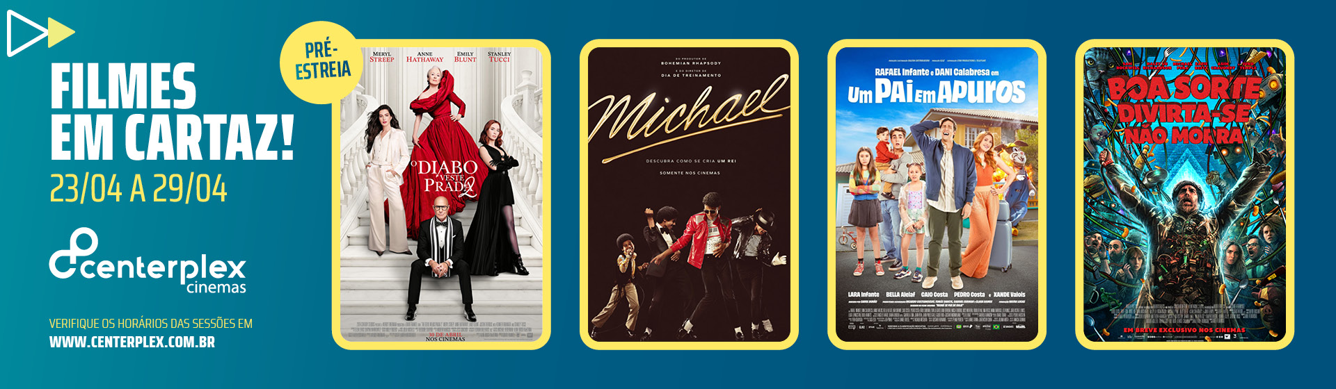 Programação da Semana Centerplex –  23/04 até 29/04