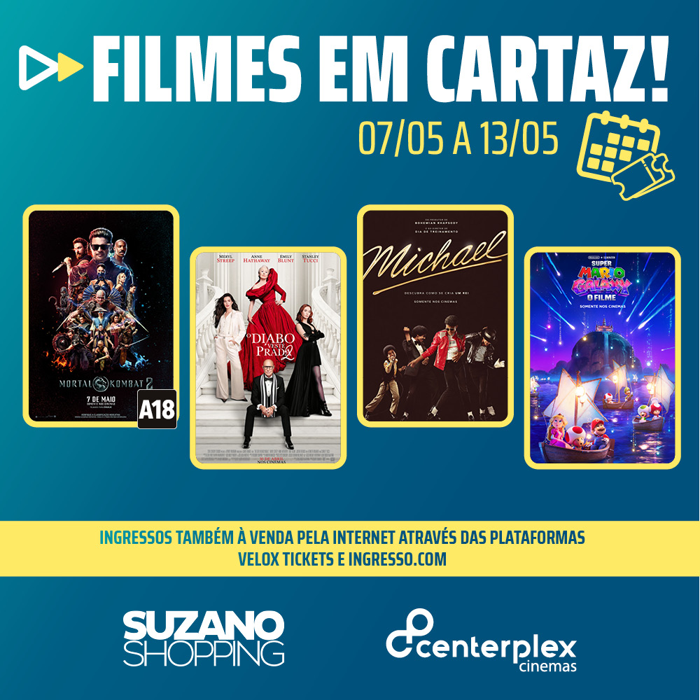 Programação da Semana Centerplex – 07/05 até 13/05