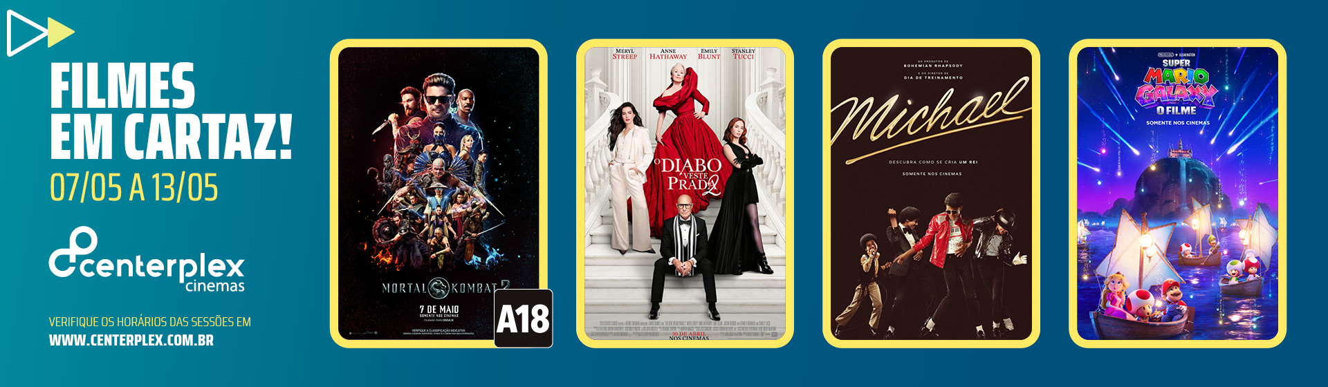 Programação da Semana Centerplex – 07/05 até 13/05