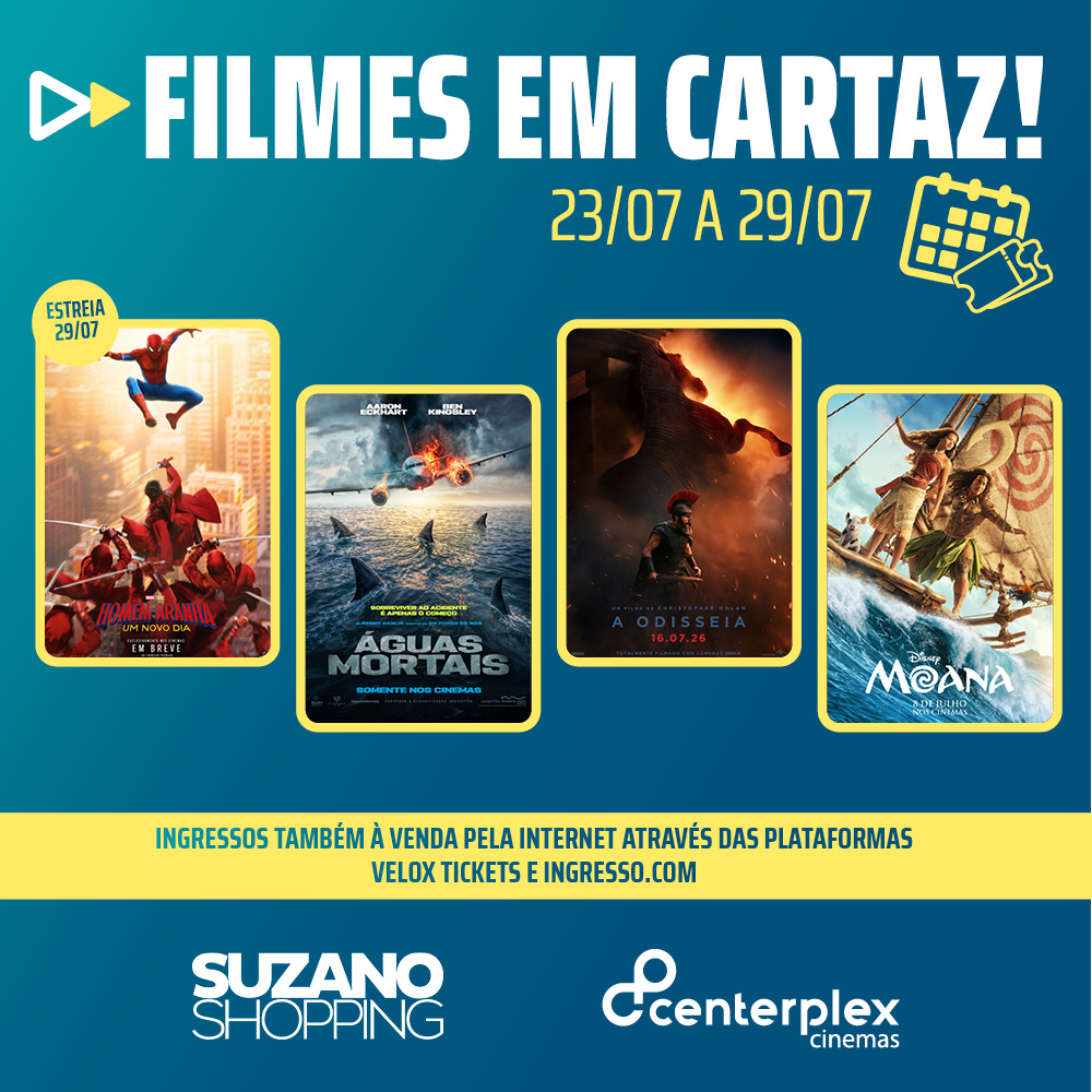 Programação Centerplex – 23/07 até 29/07
