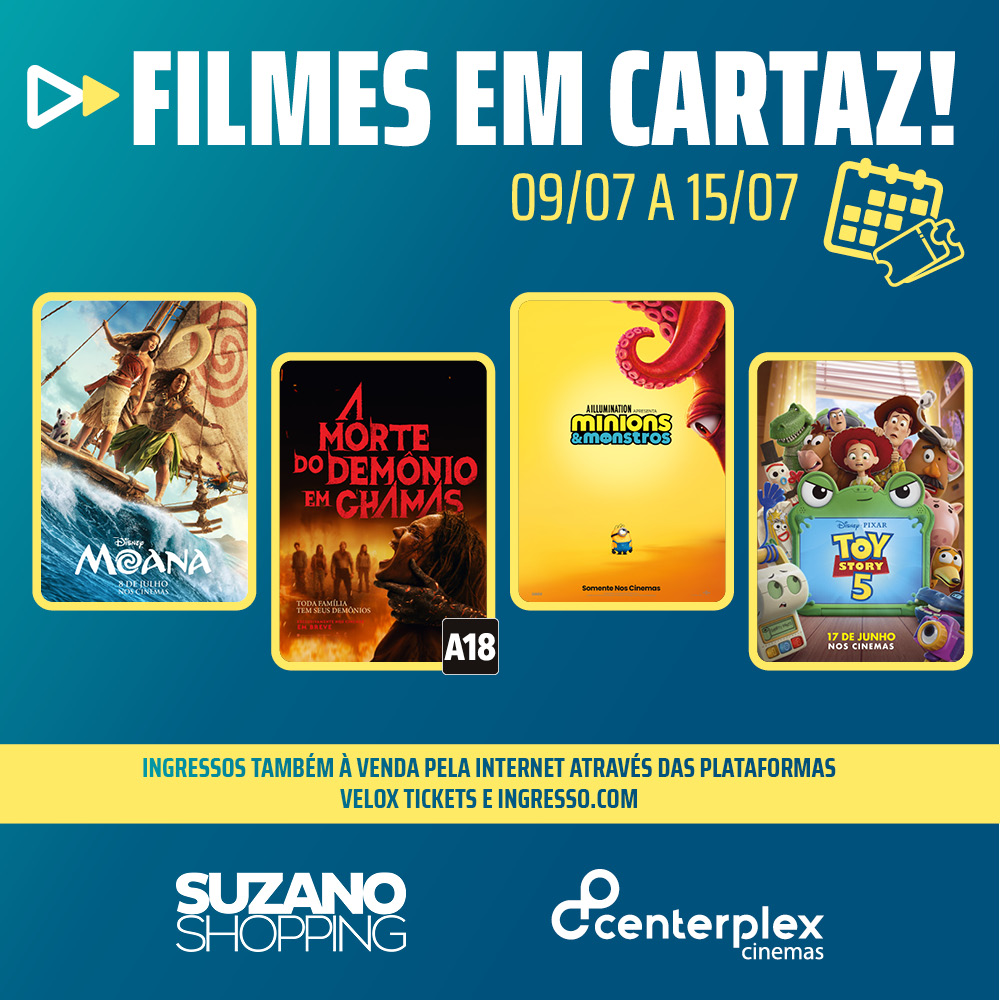 Programação Centerplex 08/07 – 15/07