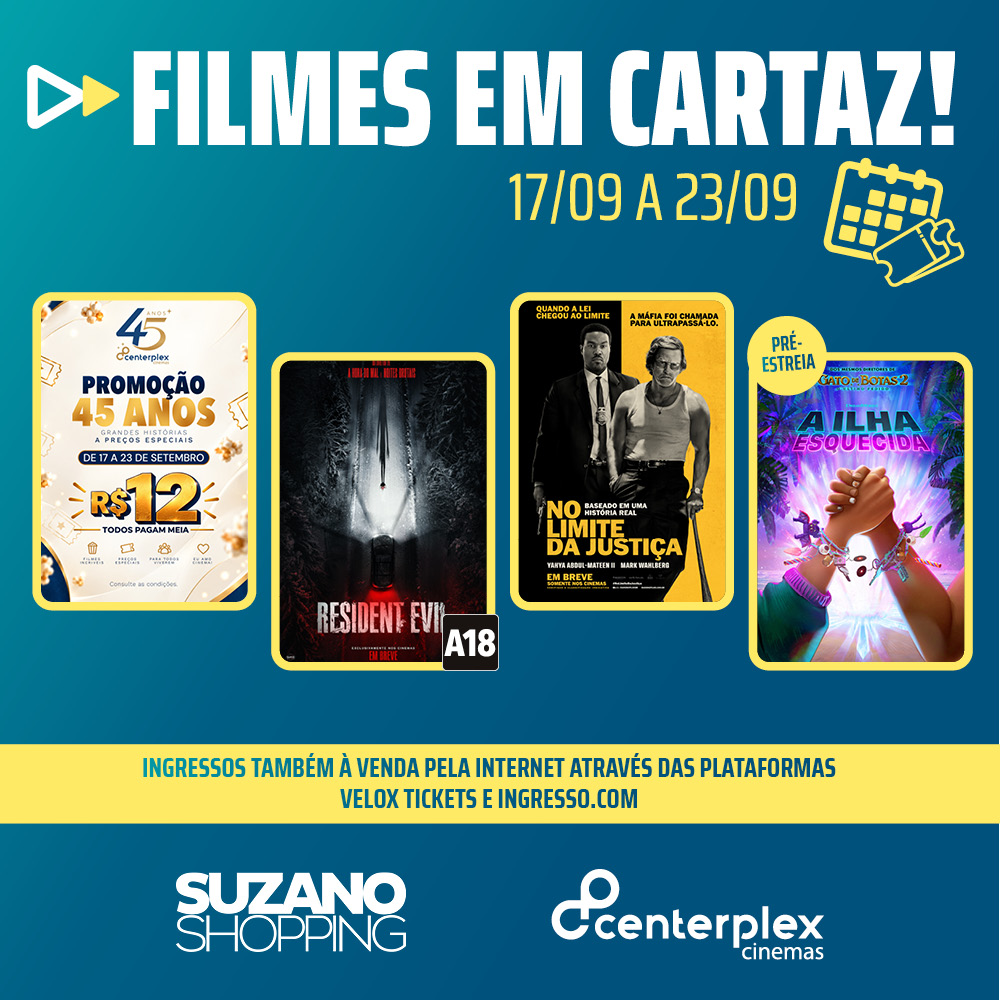 Programação Centerplex – 17/09 até 23/09