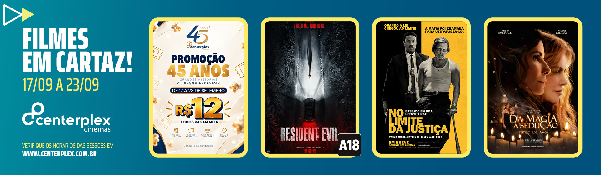 Programação Centerplex – 17/09 até 23/09