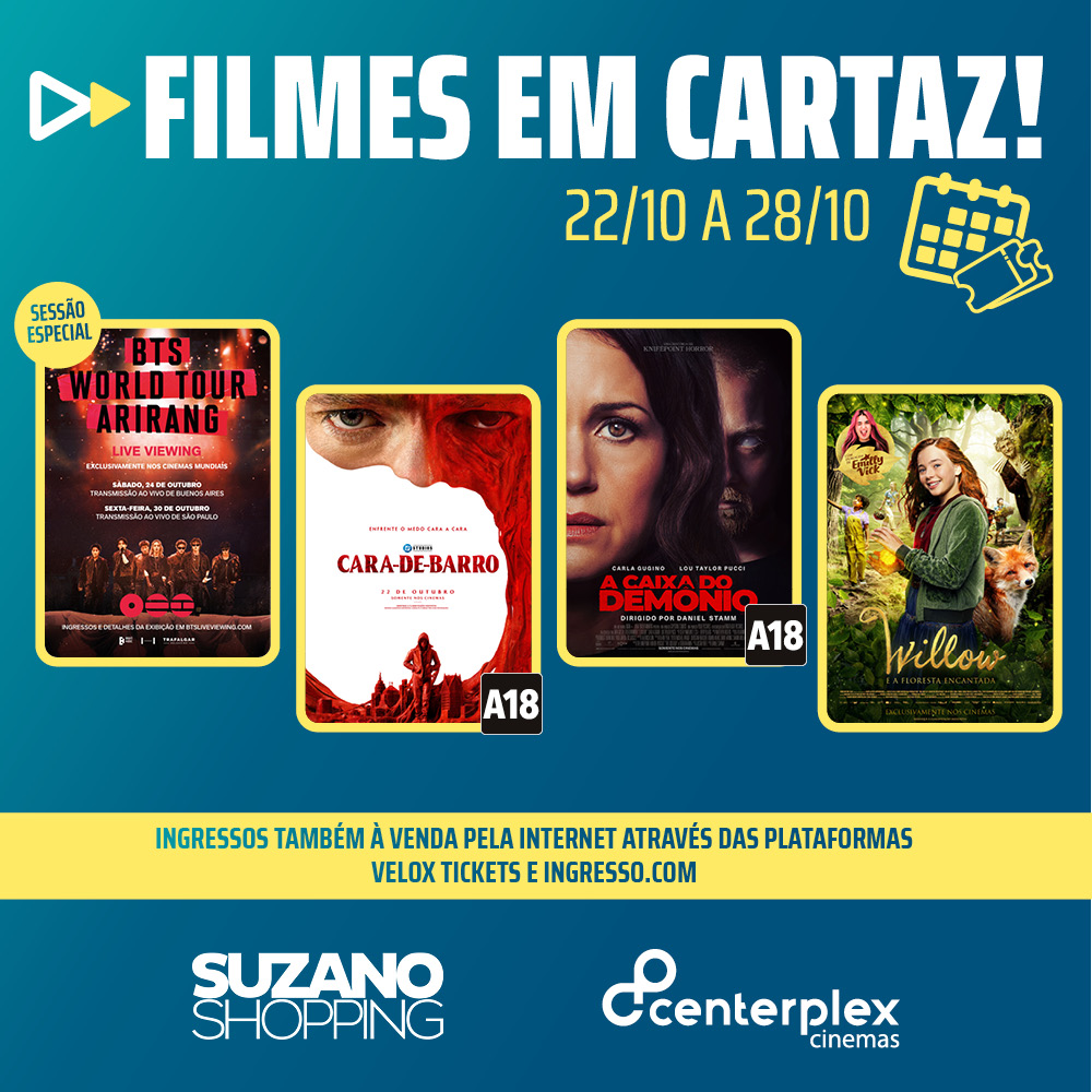Programação Semanal Centerplex – 22/10 até 28/10